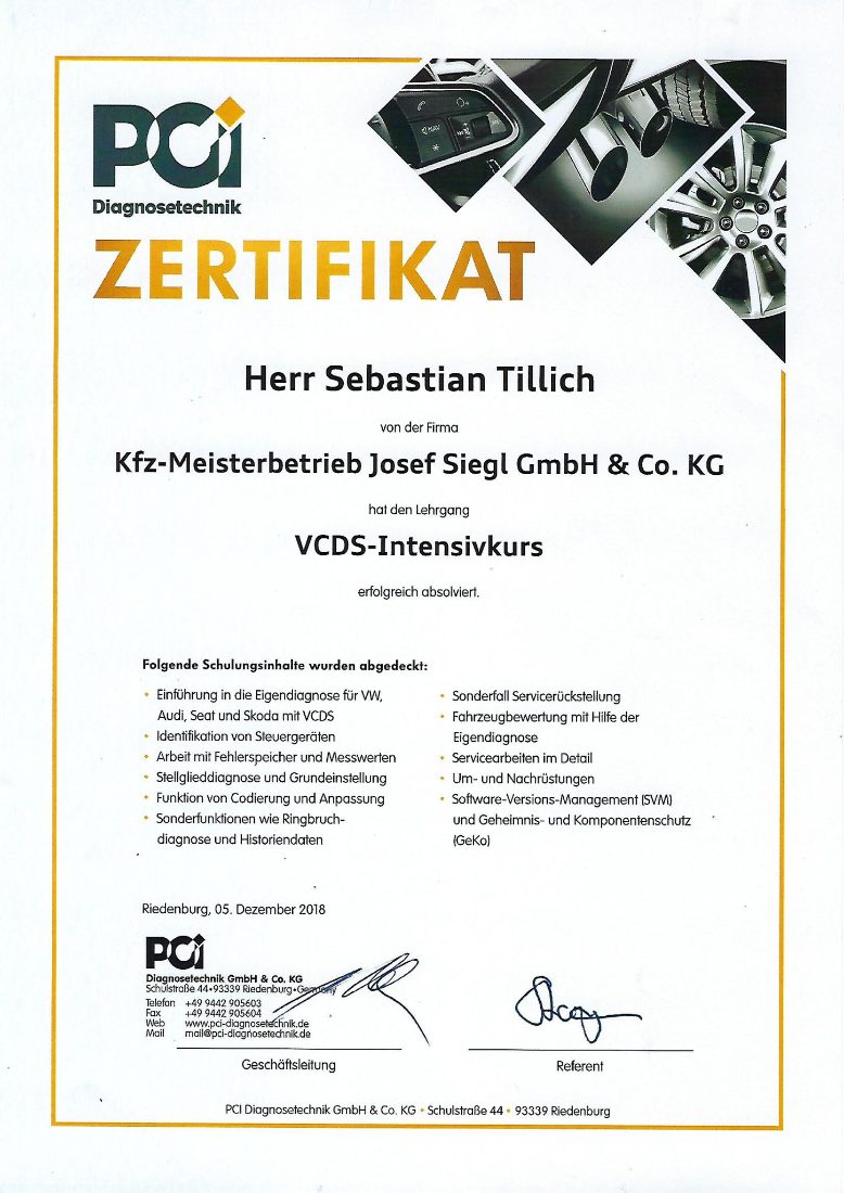Kfz-Meisterbetrieb Josef Siegl GmbH & Co. KG