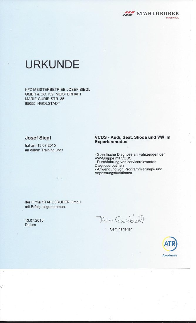 Kfz-Meisterbetrieb Josef Siegl GmbH & Co. KG