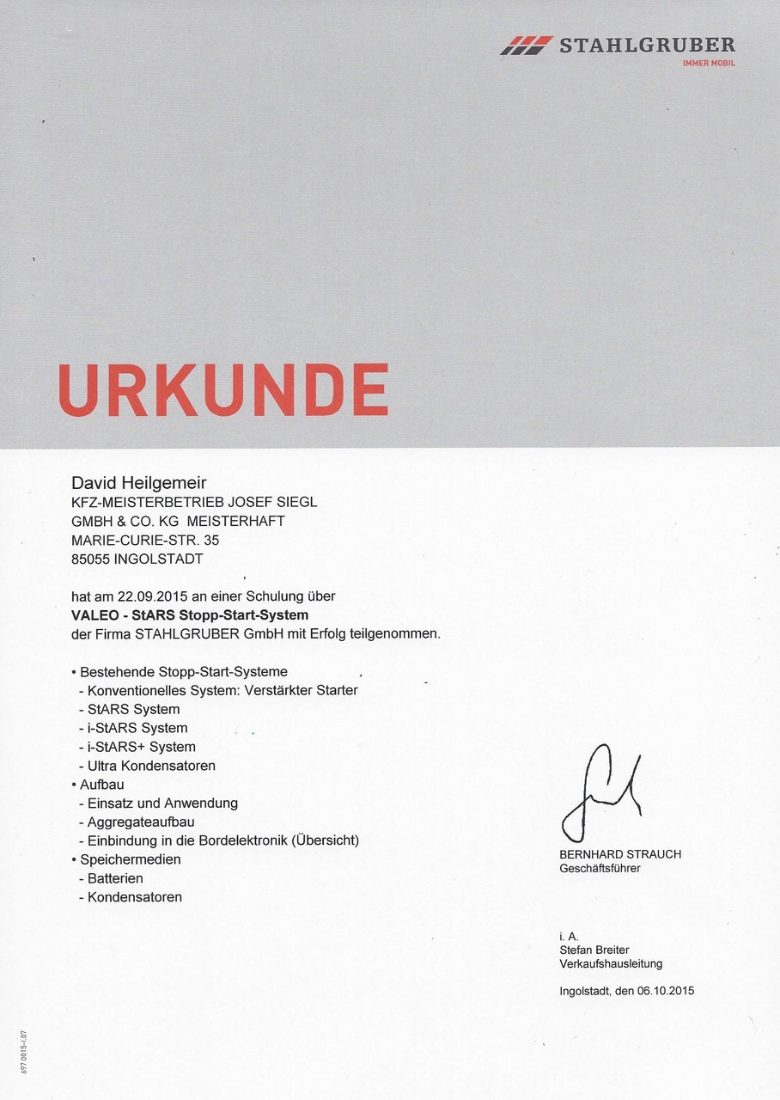 Kfz-Meisterbetrieb Josef Siegl GmbH & Co. KG