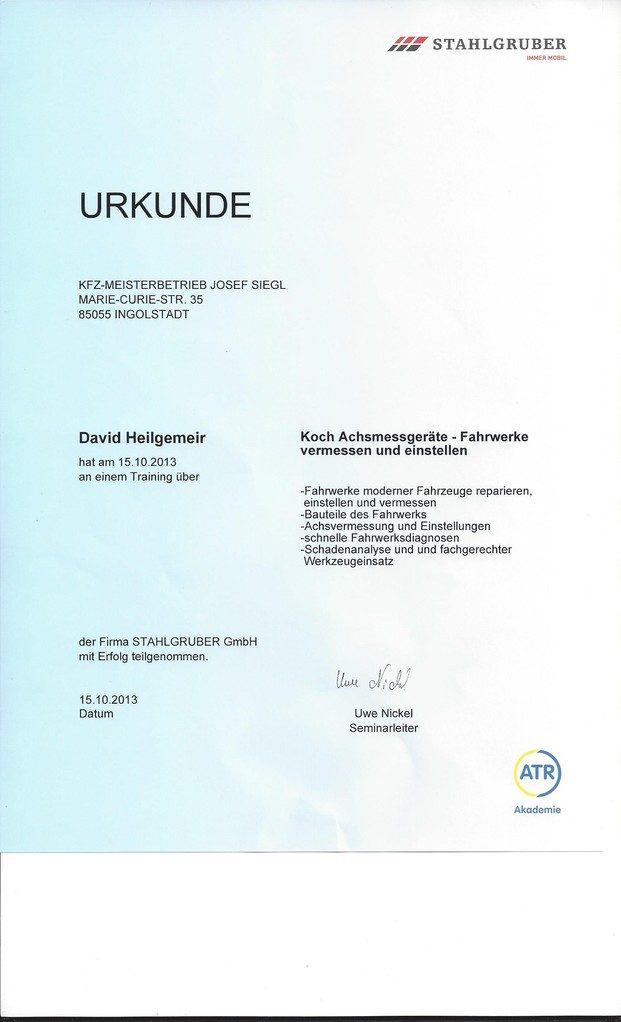 Kfz-Meisterbetrieb Josef Siegl GmbH & Co. KG