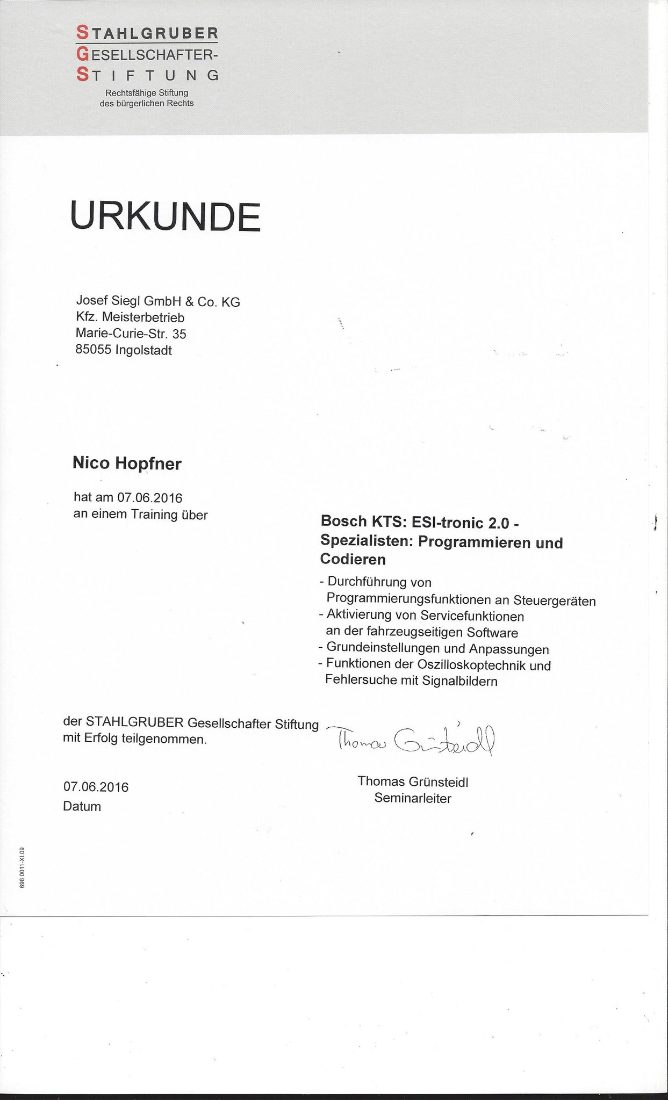 Kfz-Meisterbetrieb Josef Siegl GmbH & Co. KG