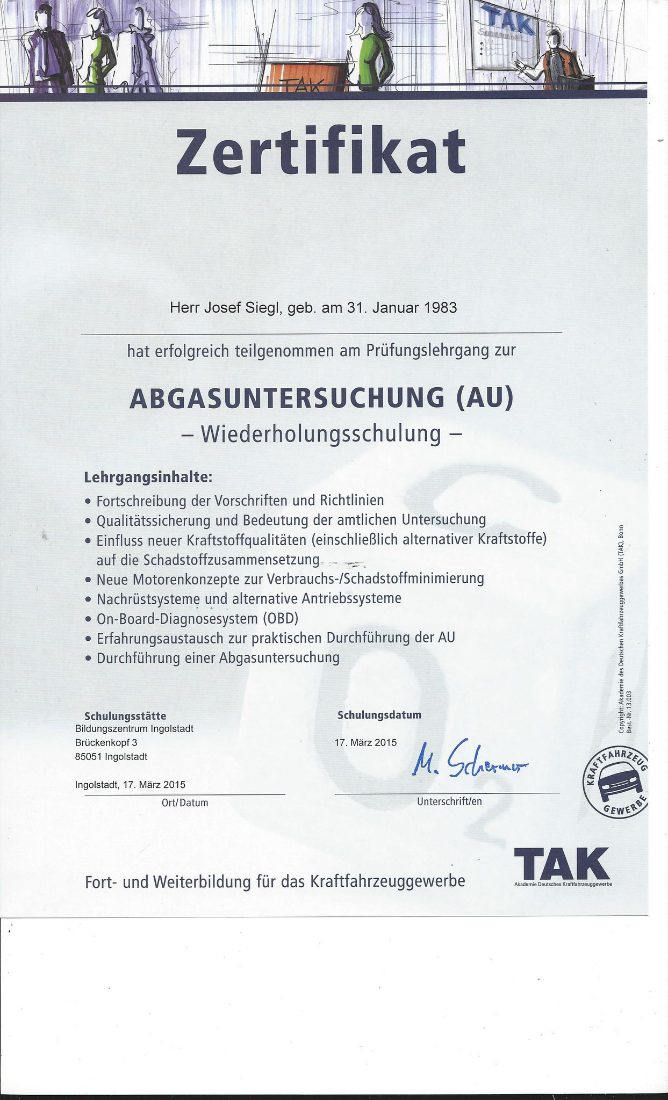 Kfz-Meisterbetrieb Josef Siegl GmbH & Co. KG