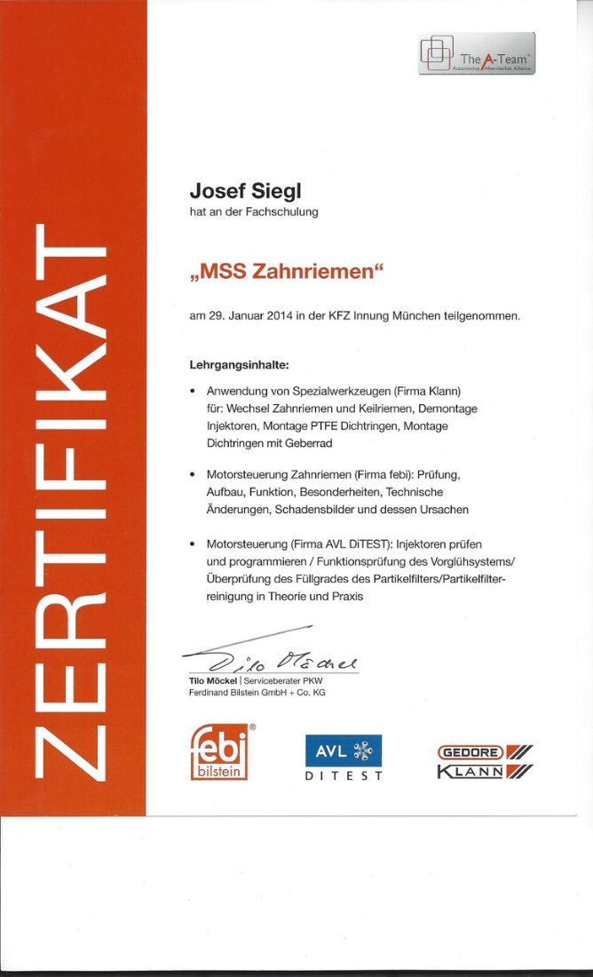 Kfz-Meisterbetrieb Josef Siegl GmbH & Co. KG